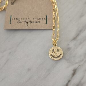 Jennifer Thames Smiley Face Necklace NWT